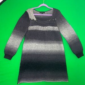 Cleopatra graduated grey lined, 💯% wool dress. L